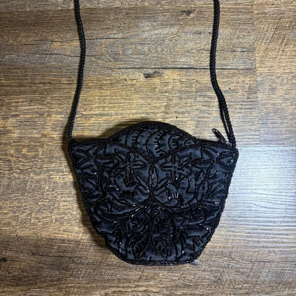 Y2k Black Beaded Purse